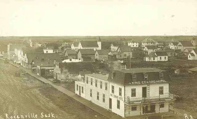 King Edward Hotel and the town from above