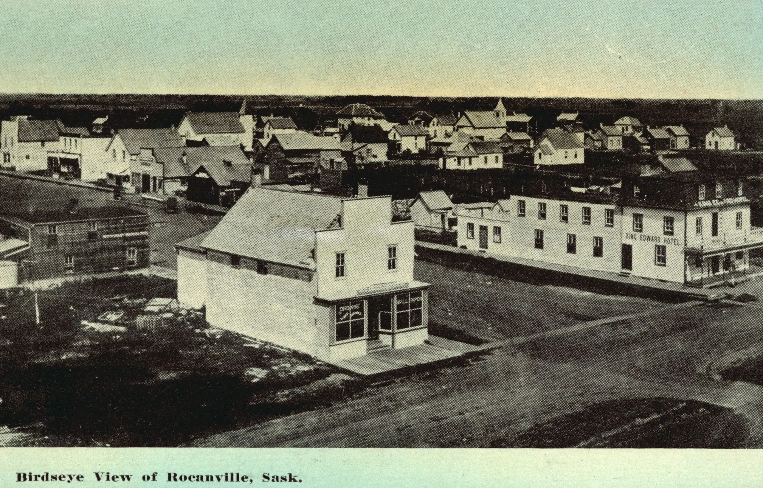 Birdseye view of Rocanville with the King Edward Hotel